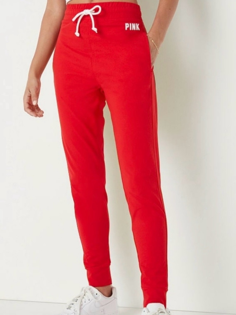 Victoria's Secret PINK Red Elastic Waist Joggers